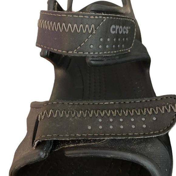 Croc Shoes Men Size 11 Black Swiftwater River Sandal Comfort Outdoors Traction - Picture 3 of 15